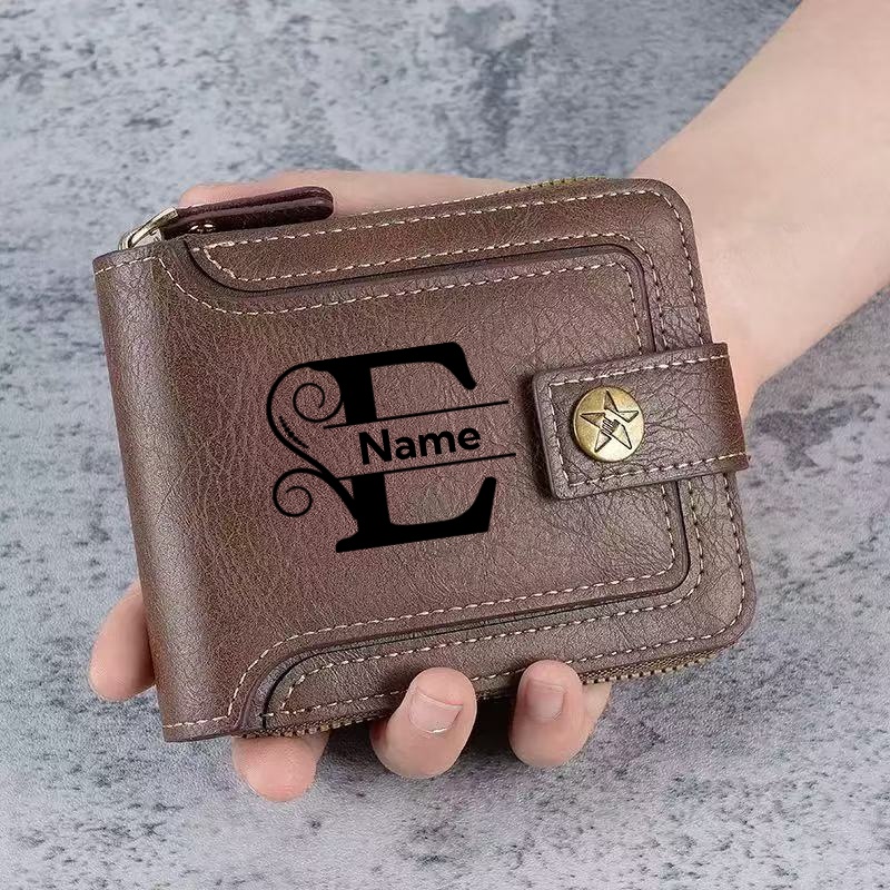 Card Case Minimalist - Men's Custom Wallet - Personalized Artificial