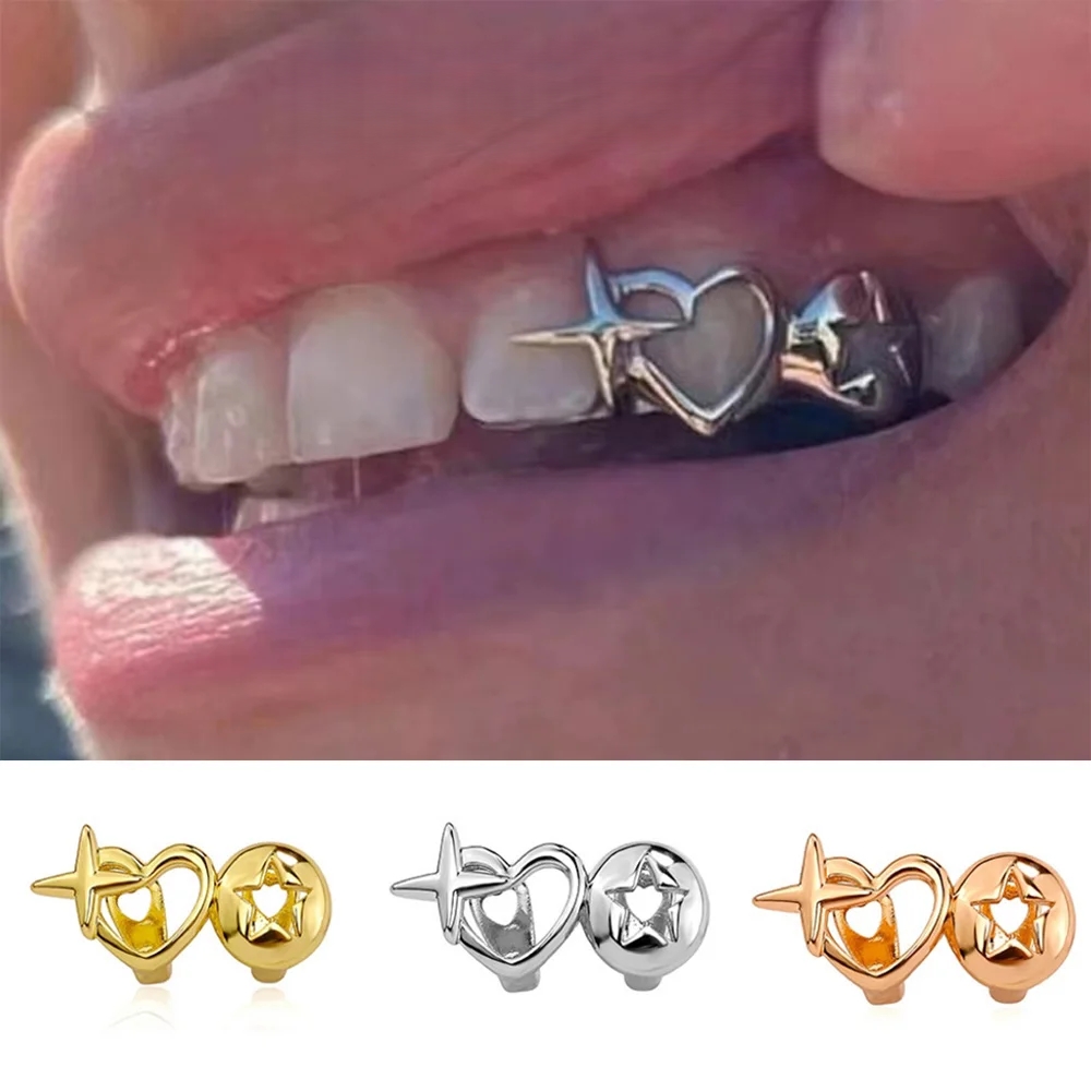 Men'S Accessories Designer - Punk Hip Hop Hollow Heart Teeth