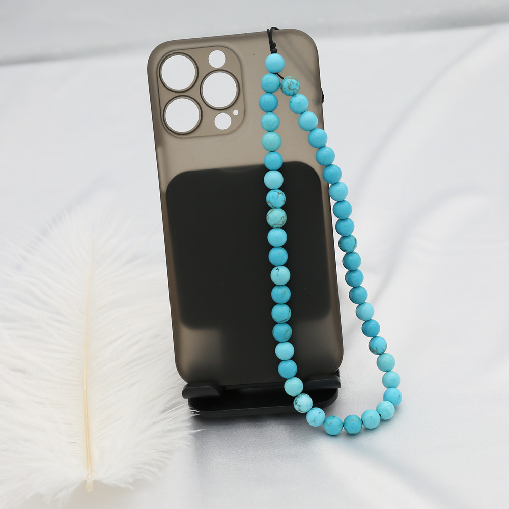 8MM Blue Turquoise Beaded Mobi - Men Accessories Chain review and price