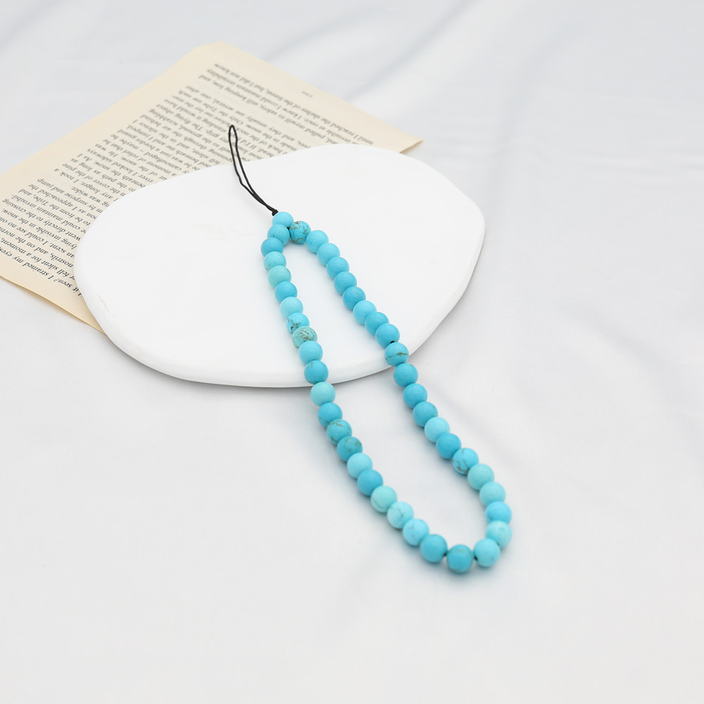 8MM Blue Turquoise Beaded Mobi - Men Accessories Chain review and price