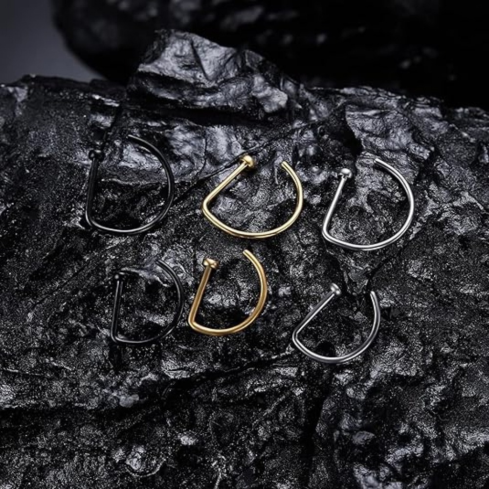4 Pack Non Piercing D-Shaped N - Men Accessories Combo review and price