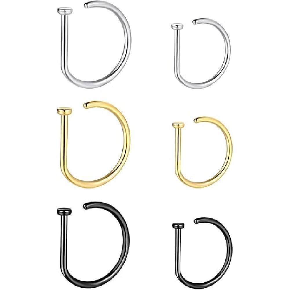 4 Pack Non Piercing D-Shaped N - Men Accessories Combo review and price