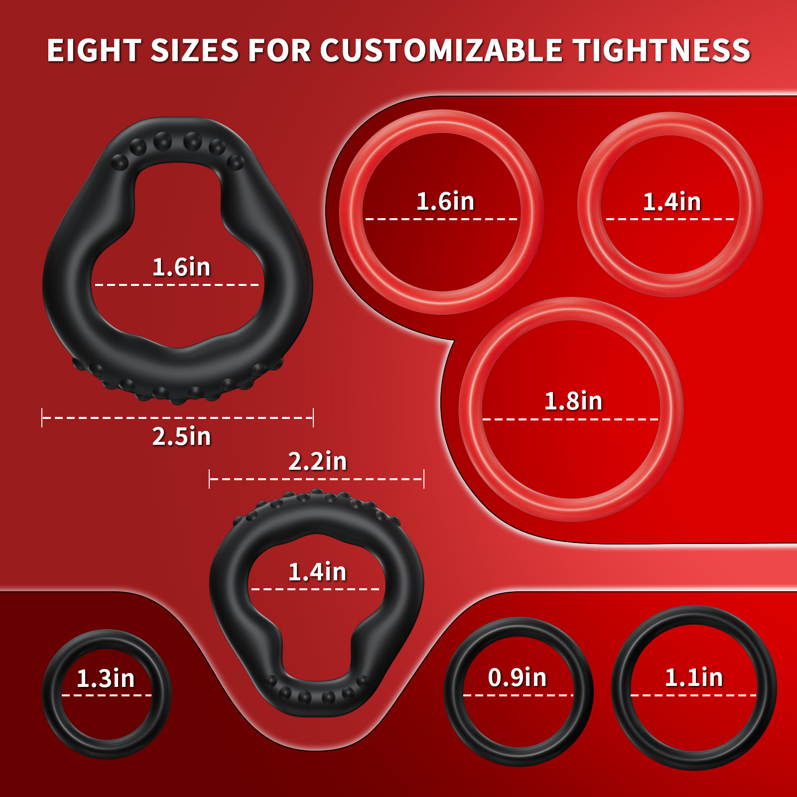 KUSHOR 8 PCS Silicone Penis Ri - Men Accessories Combo review and price