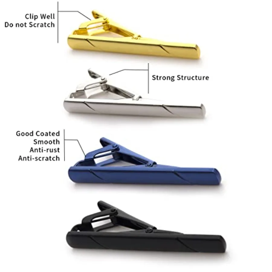 4Pcs Tie Clips For Men Tie Bar - Men Accessories Gift Box review and price