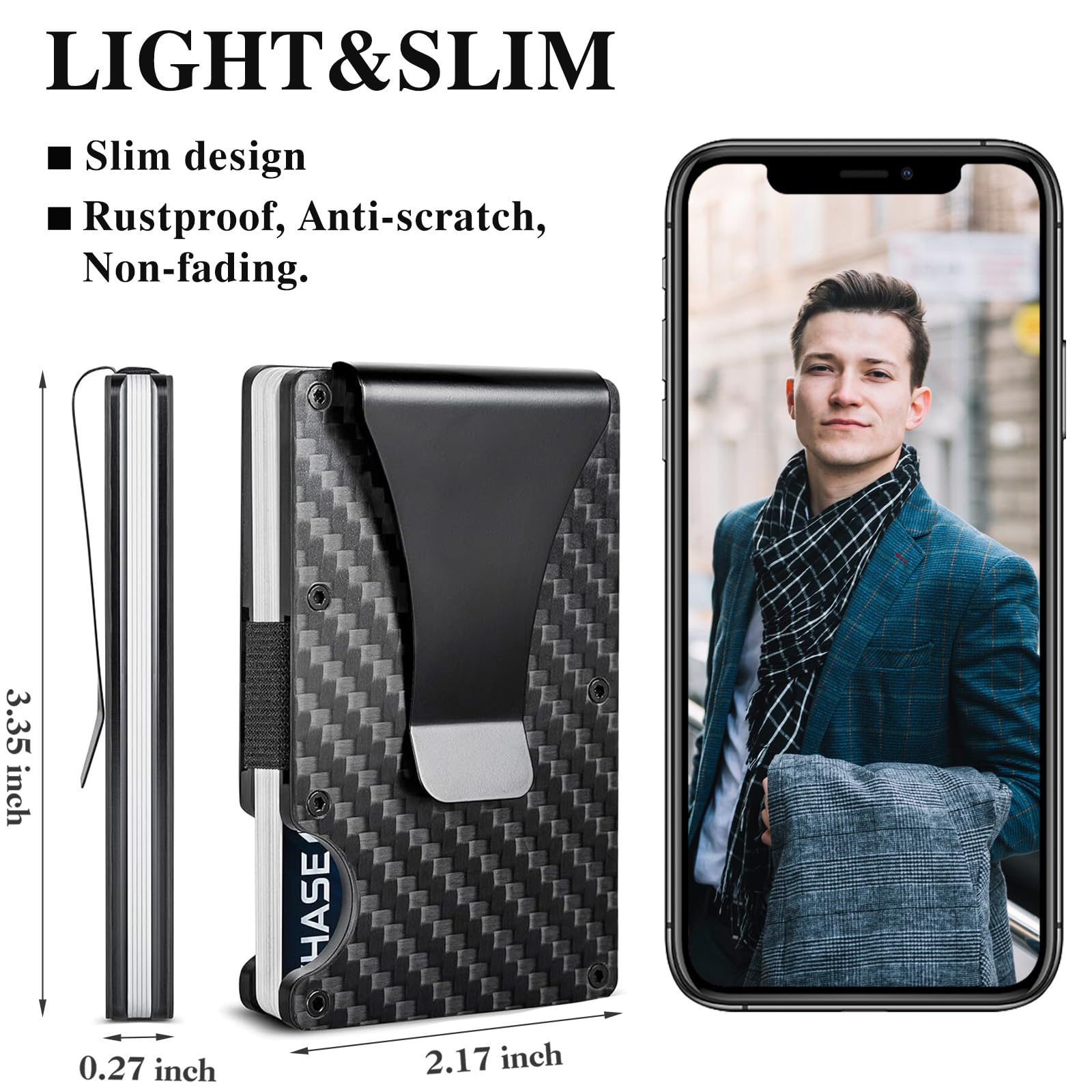 Carbon Fiber Wallet, Metal Mon - Card Case Minimalist review and price