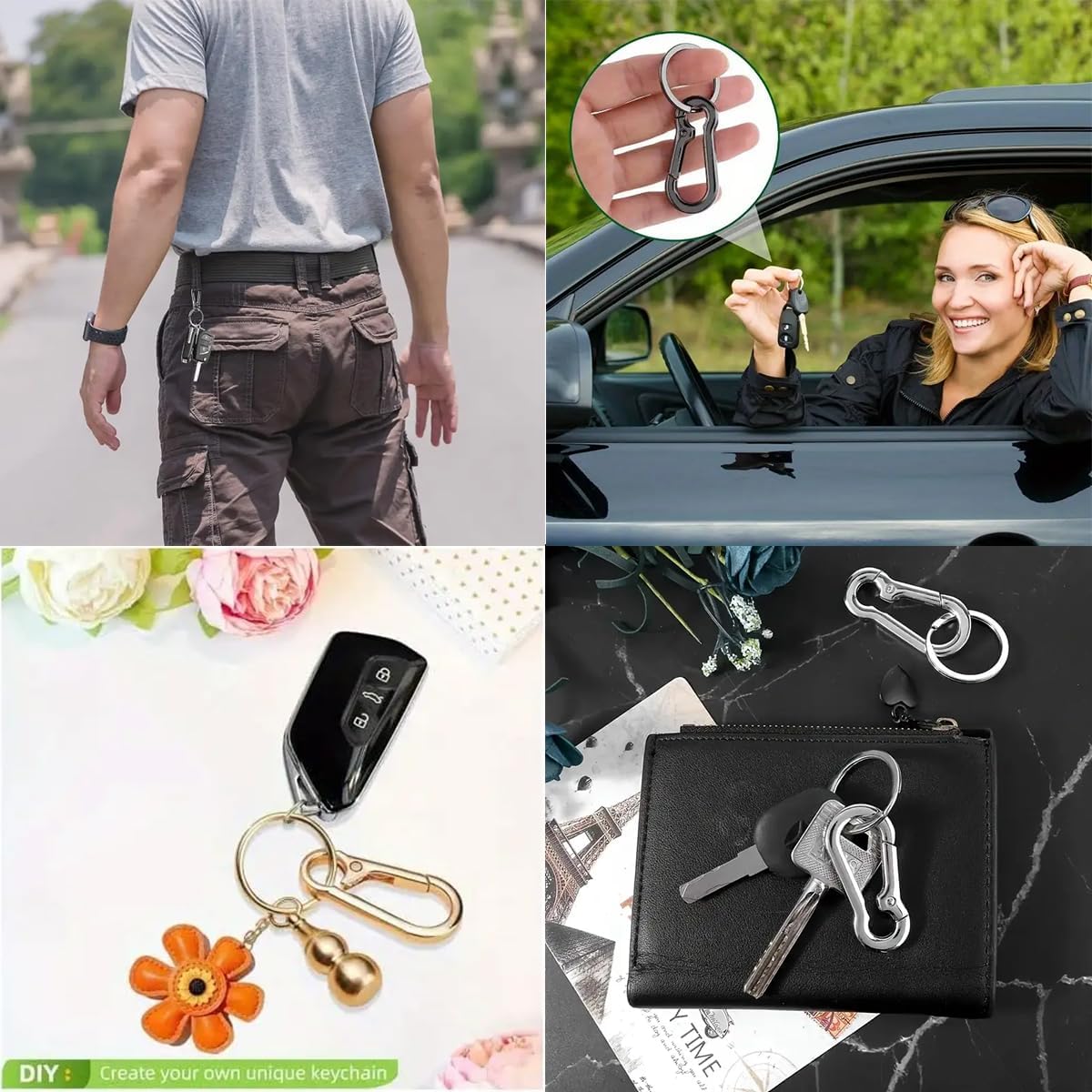 6/12/20 Pcs Alloy Clip Keychai - Men Accessories Bag review and price
